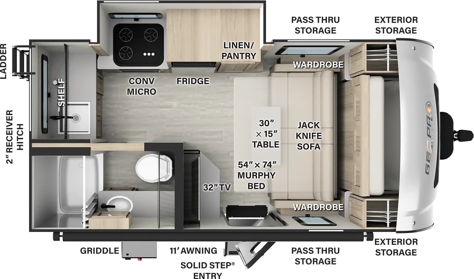 Rockwood Geo Pro G15FBS Floorplan